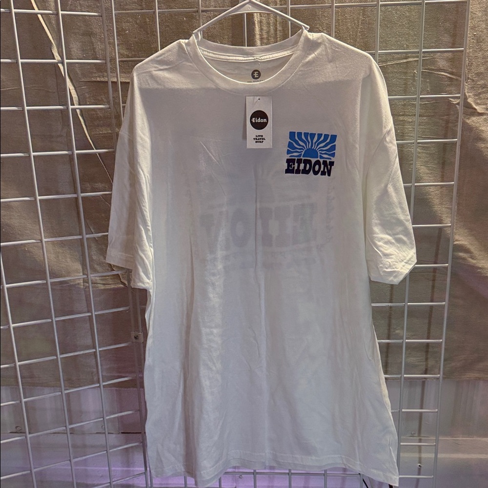 Oasis White and Blue Graphic Tee XXL